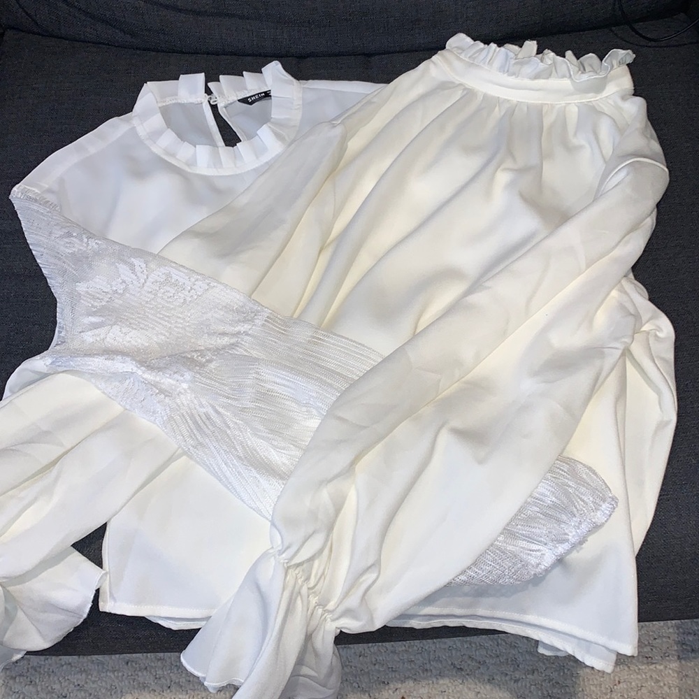 Two Long sleeve Shein Bell Sleeve Shirts